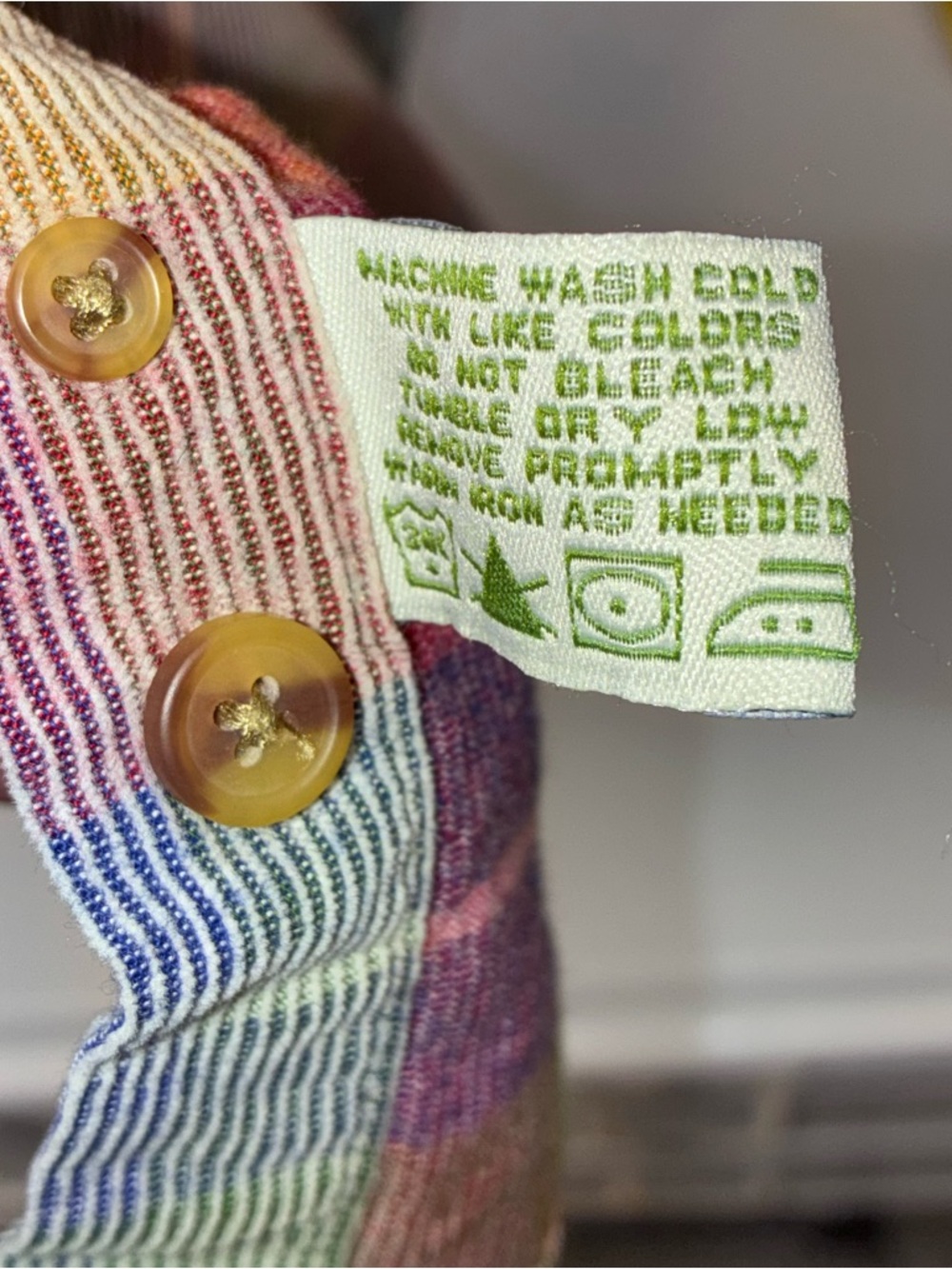 Vintage 90’s Orvis Courdory Plaid Button-Down Shirt — Green, Orange, Purple Sz L - Picture 6 of 7